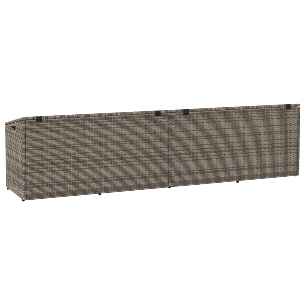 Tuinbox 220x50x58 cm poly rattan grijs