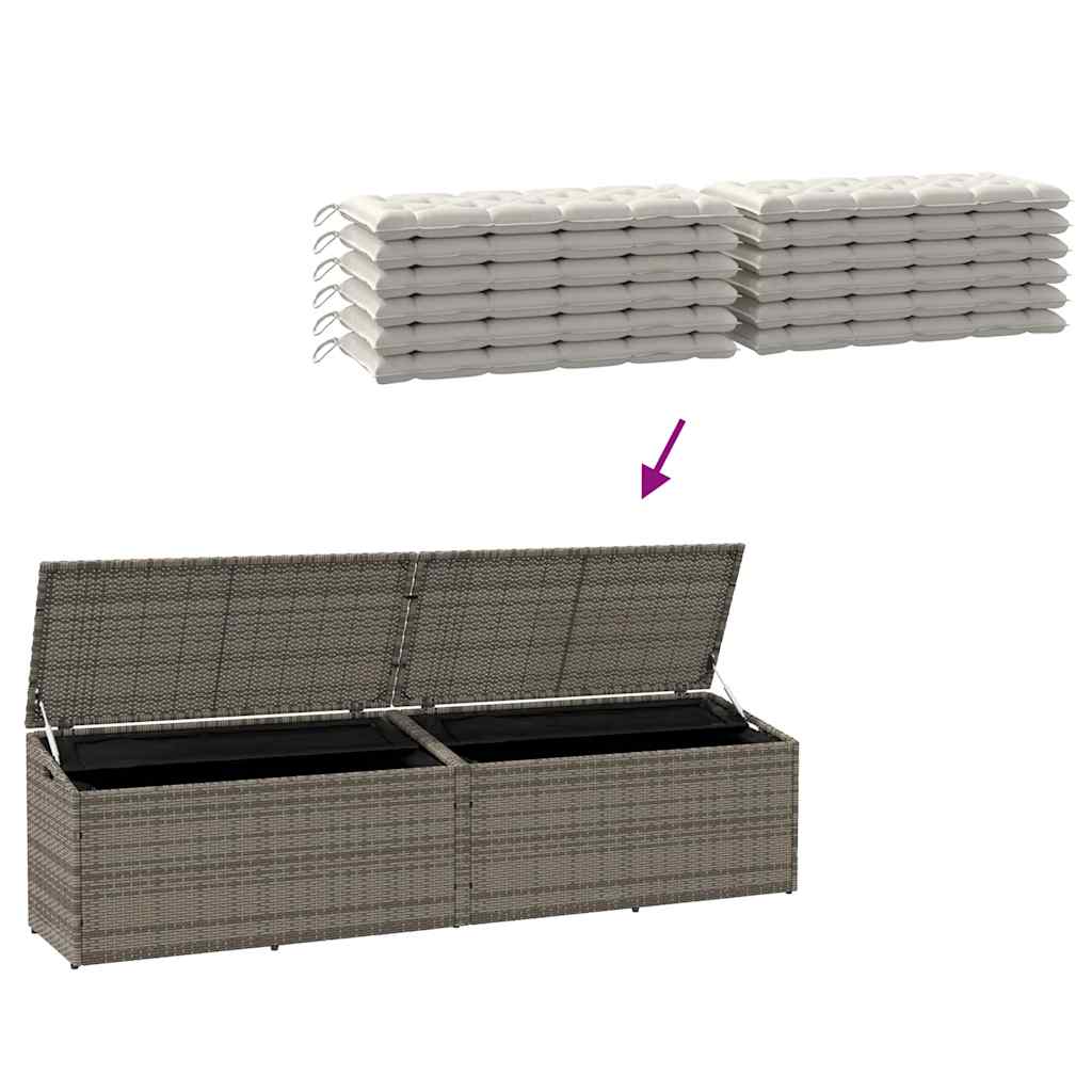 Tuinbox 220x50x58 cm poly rattan grijs