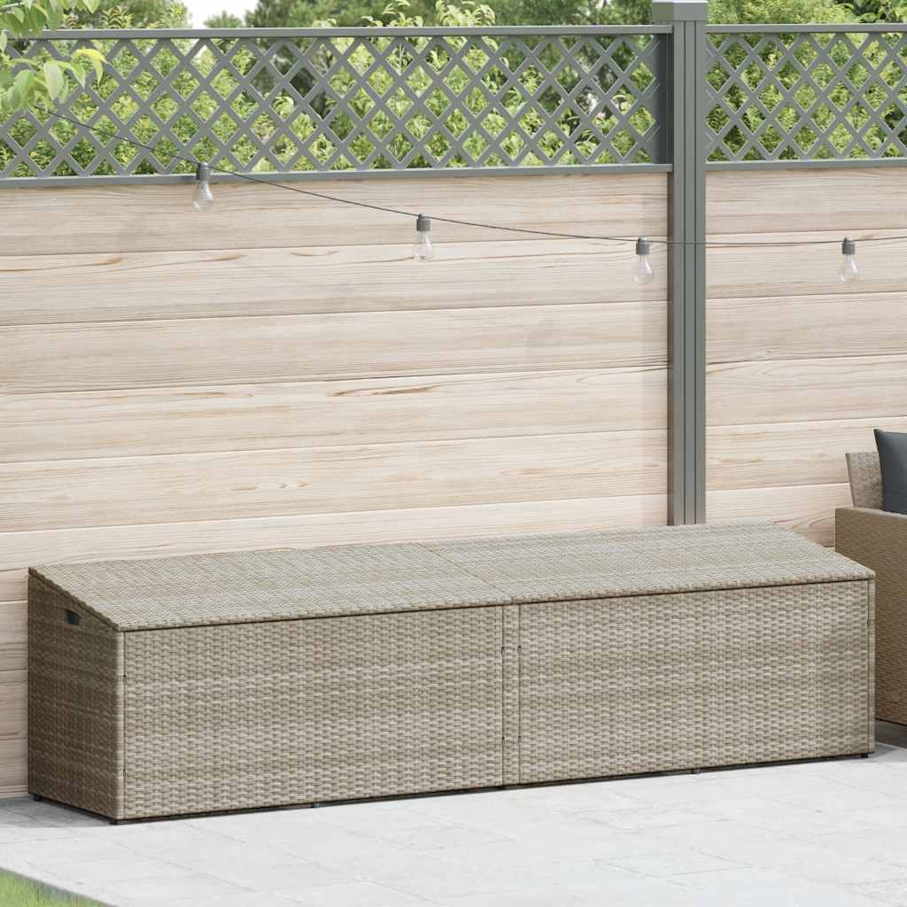 Tuinbox 220x50x58 cm poly rattan lichtgrijs