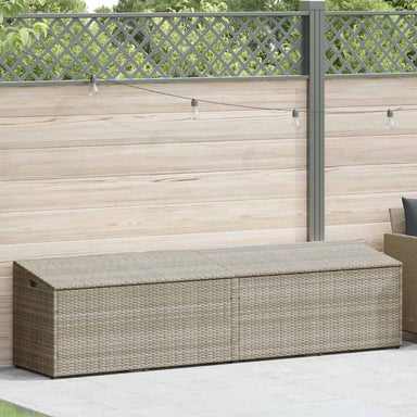 Tuinbox 220x50x58 cm poly rattan lichtgrijs