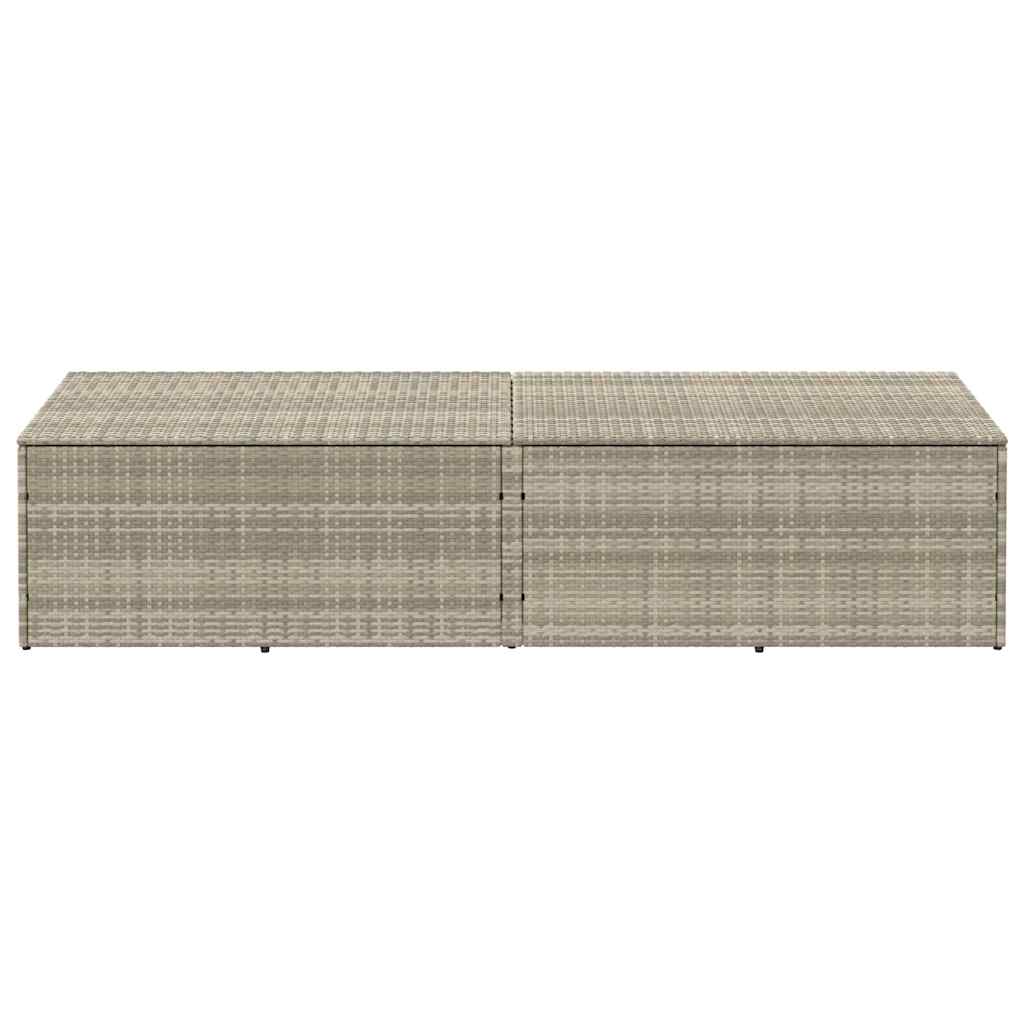 Tuinbox 220x50x58 cm poly rattan lichtgrijs