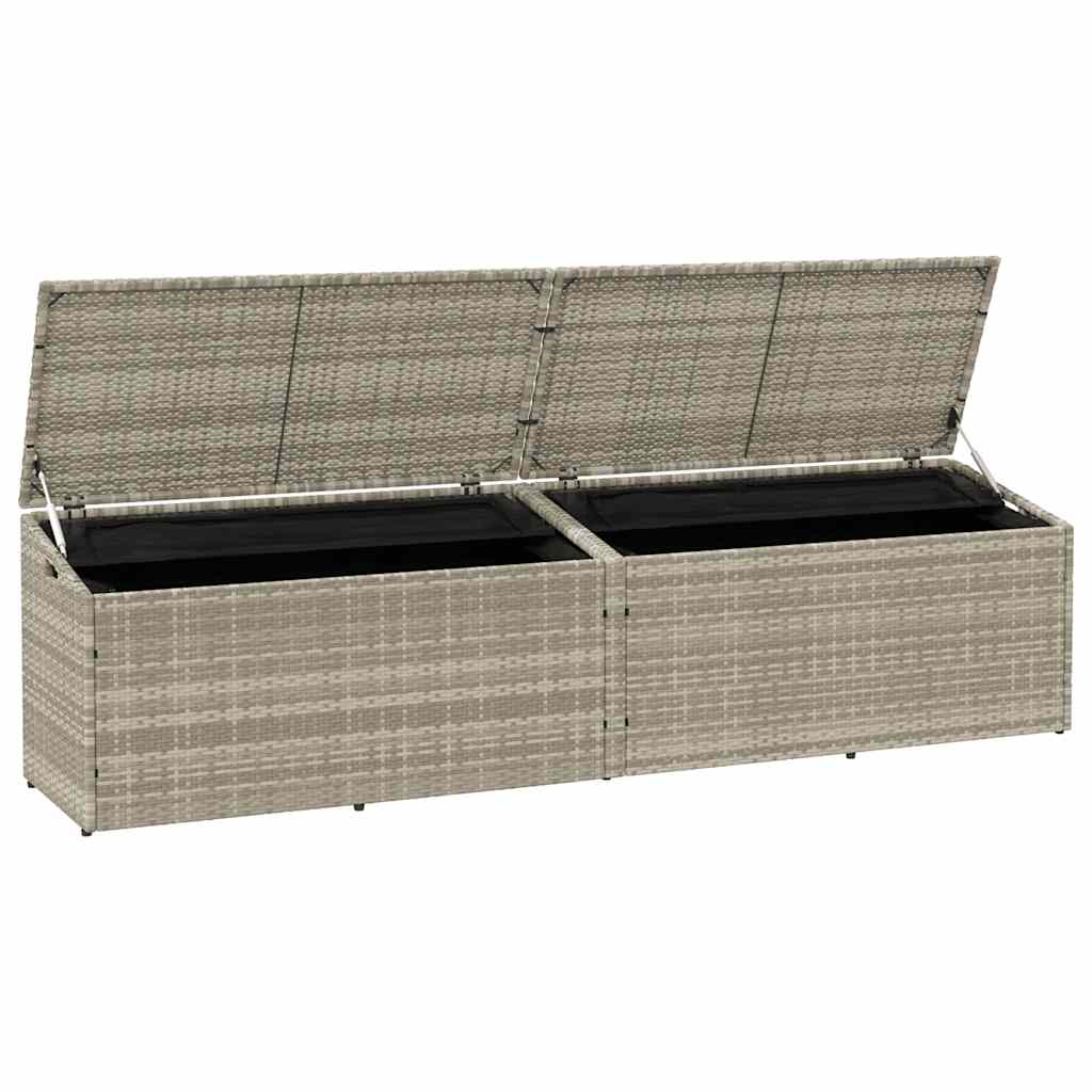 Tuinbox 220x50x58 cm poly rattan lichtgrijs