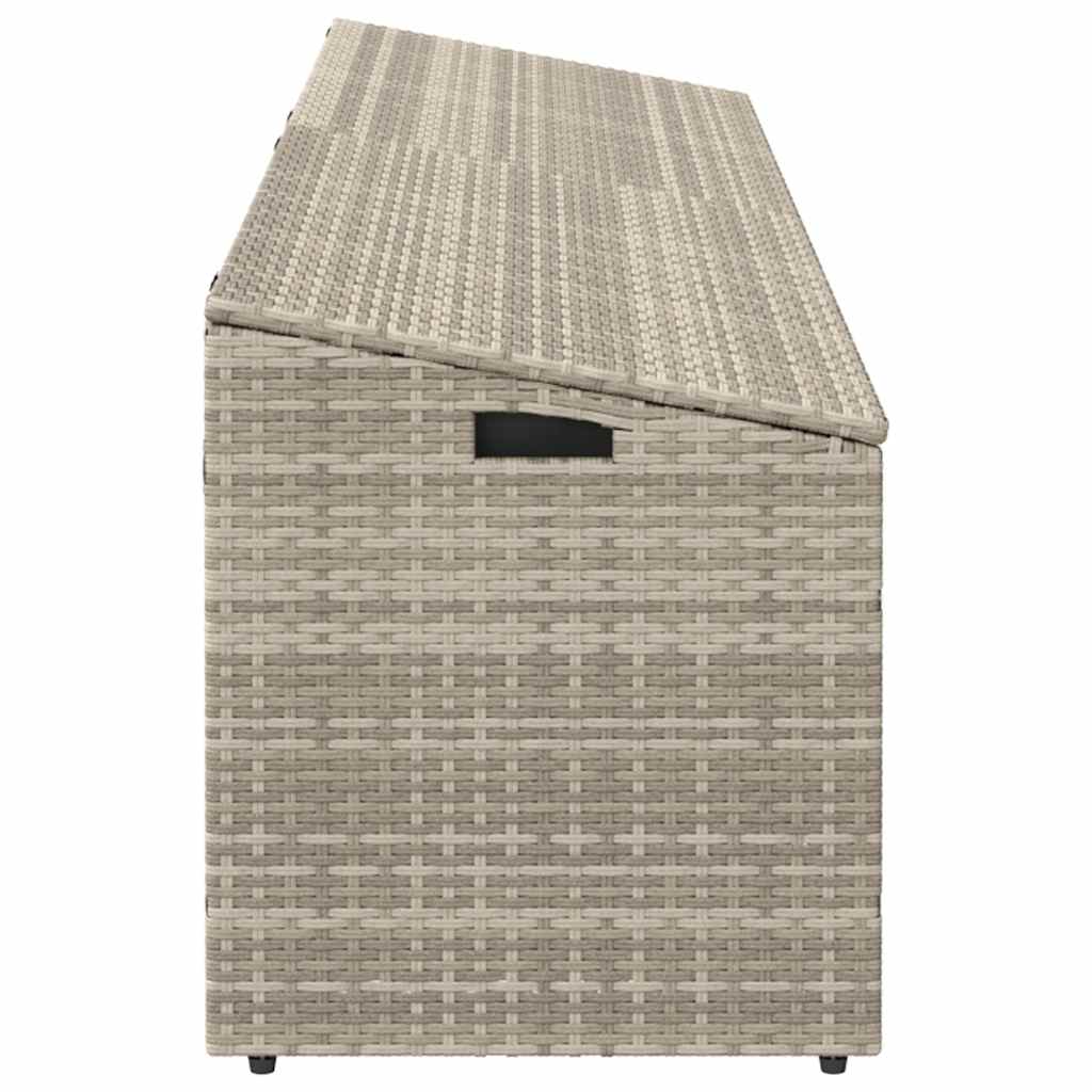 Tuinbox 220x50x58 cm poly rattan lichtgrijs