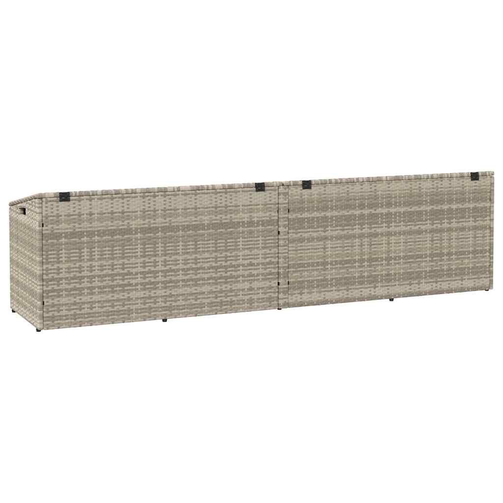 Tuinbox 220x50x58 cm poly rattan lichtgrijs