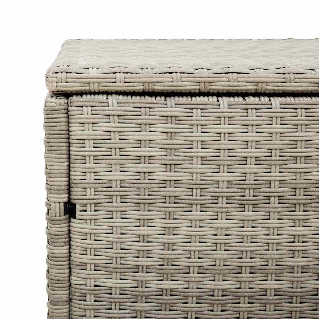 Tuinbox 220x50x58 cm poly rattan lichtgrijs