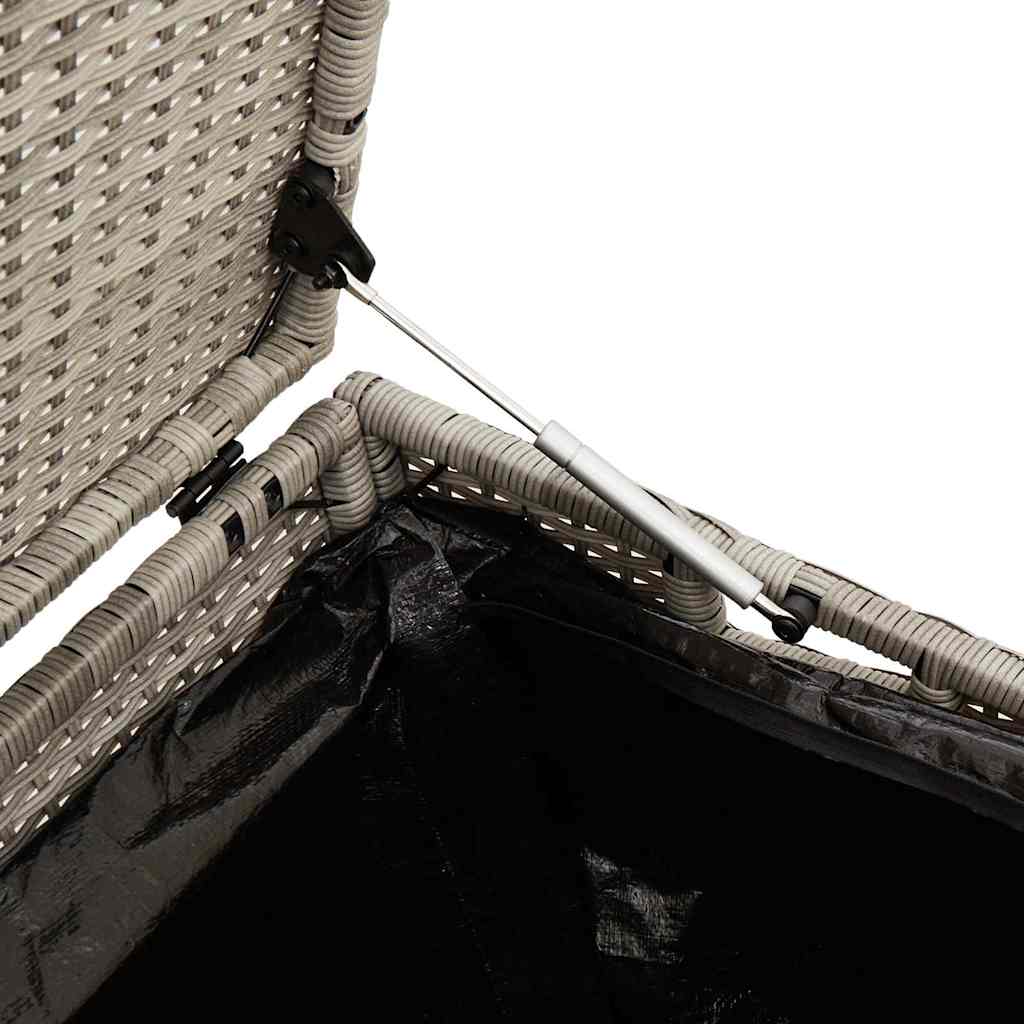 Tuinbox 220x50x58 cm poly rattan lichtgrijs