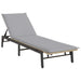 Ligstoel met kussen beige polyrotan