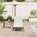 Ligstoel met kussen beige polyrotan
