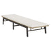 Ligstoel met kussen beige polyrotan