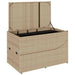 Ligstoel inklapbaar met kussen opbergruimte poly rattan beige