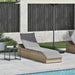 Ligstoel inklapbaar met kussen opbergruimte poly rattan beige