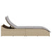 Ligstoel inklapbaar met kussen opbergruimte poly rattan beige