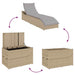 Ligstoel inklapbaar met kussen opbergruimte poly rattan beige