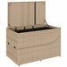 Ligstoel inklapbaar met kussen opbergruimte poly rattan beige
