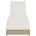 Ligstoel inklapbaar met kussen opbergruimte poly rattan beige