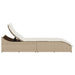 Ligstoel inklapbaar met kussen opbergruimte poly rattan beige