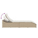 Ligstoel inklapbaar met kussen opbergruimte poly rattan beige