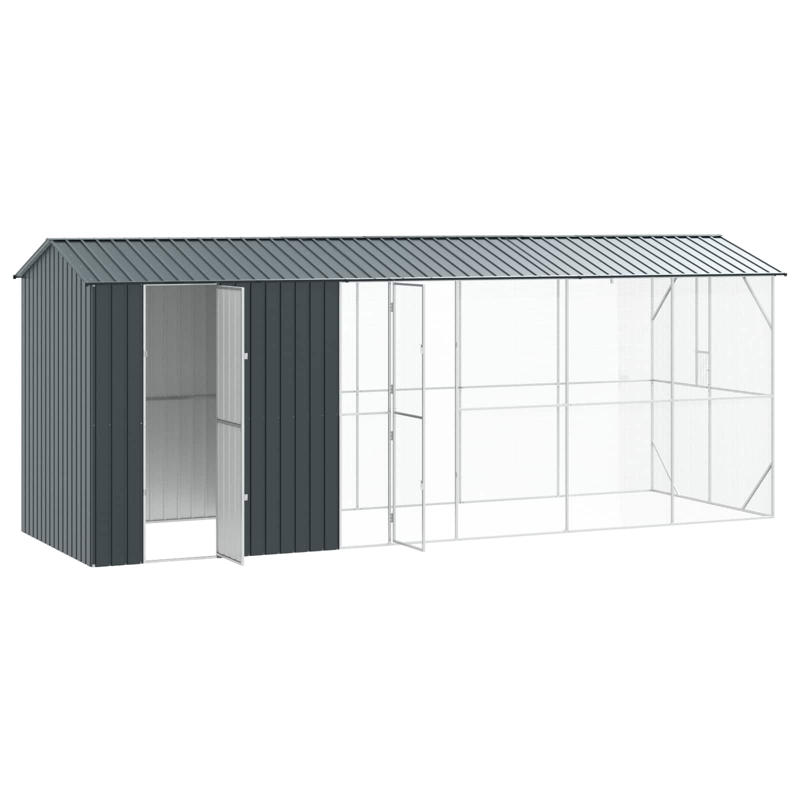 Vogelkooi Antraciet 645 x 208 x 247 cm Gegalvaniseerd staal