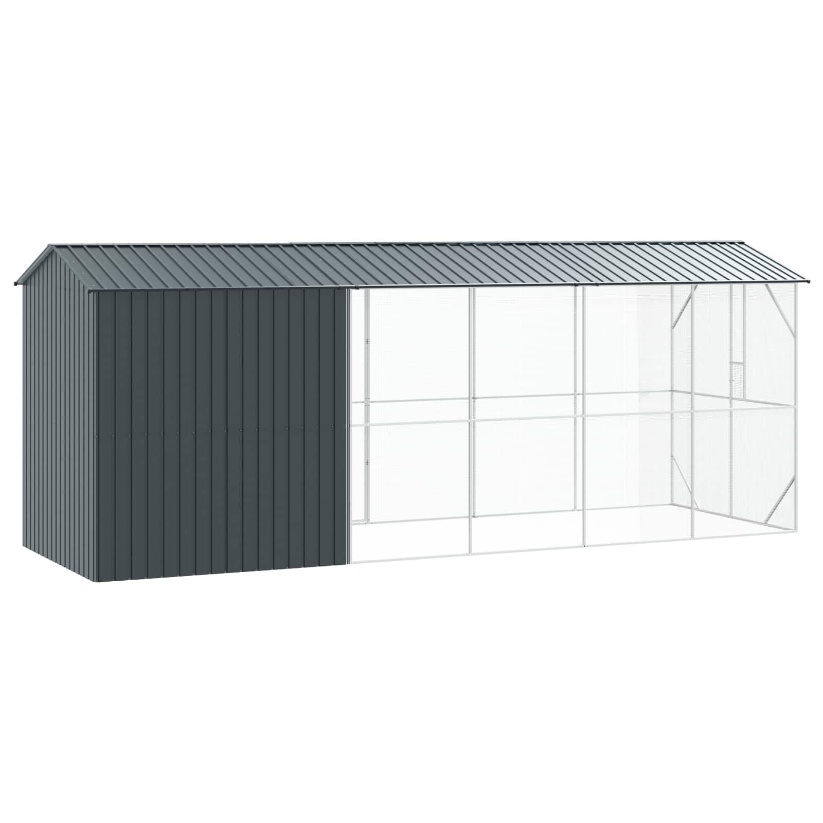 Vogelkooi Antraciet 645 x 208 x 247 cm Gegalvaniseerd staal