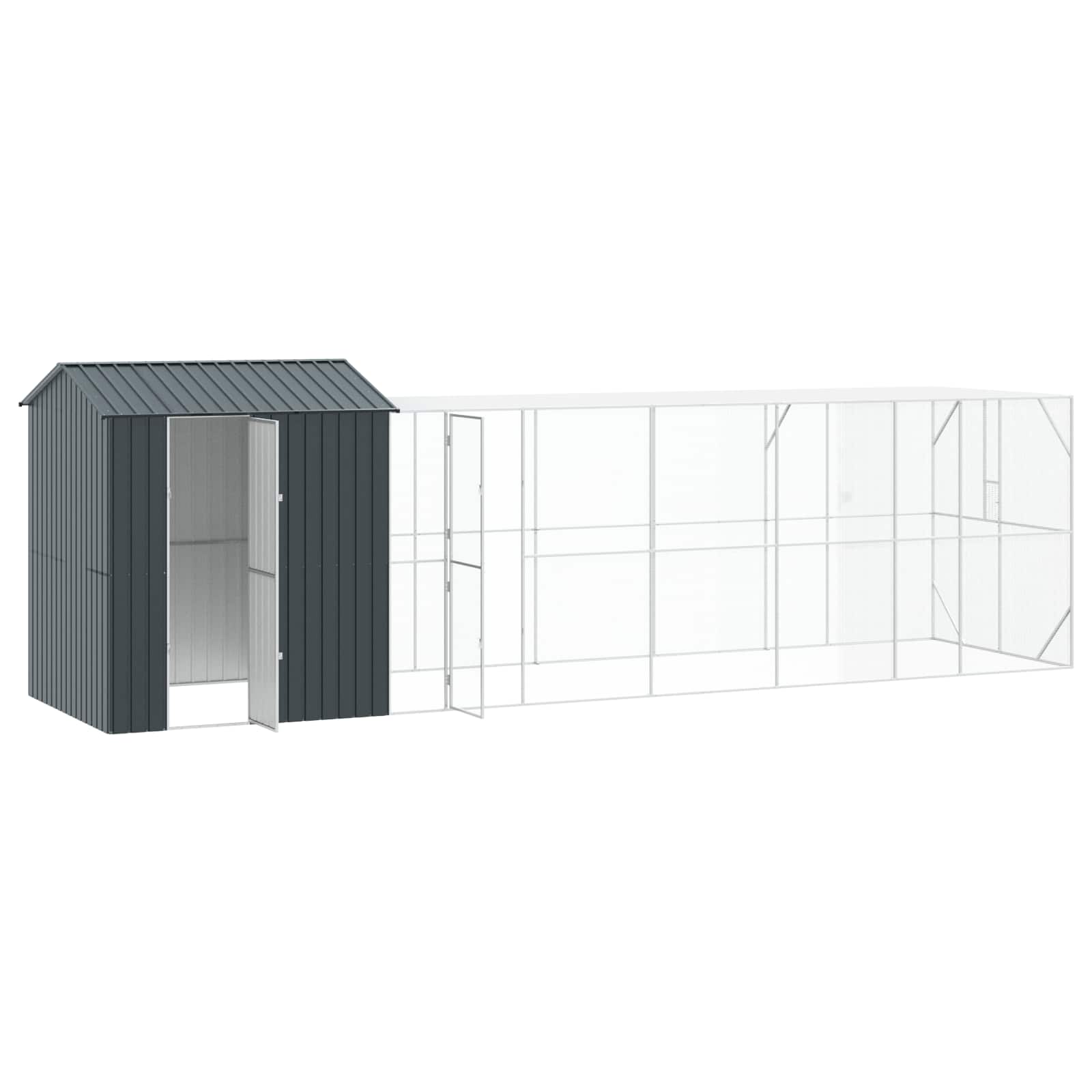 Vogelkooi Antraciet 824 x 208 x 247 cm Gegalvaniseerd staal