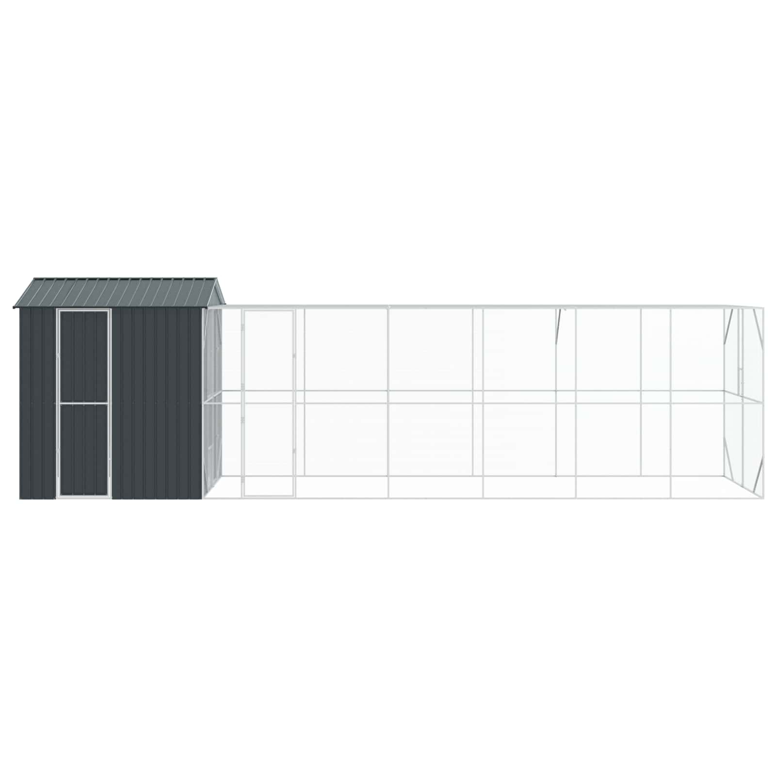 Vogelkooi Antraciet 824 x 208 x 247 cm Gegalvaniseerd staal
