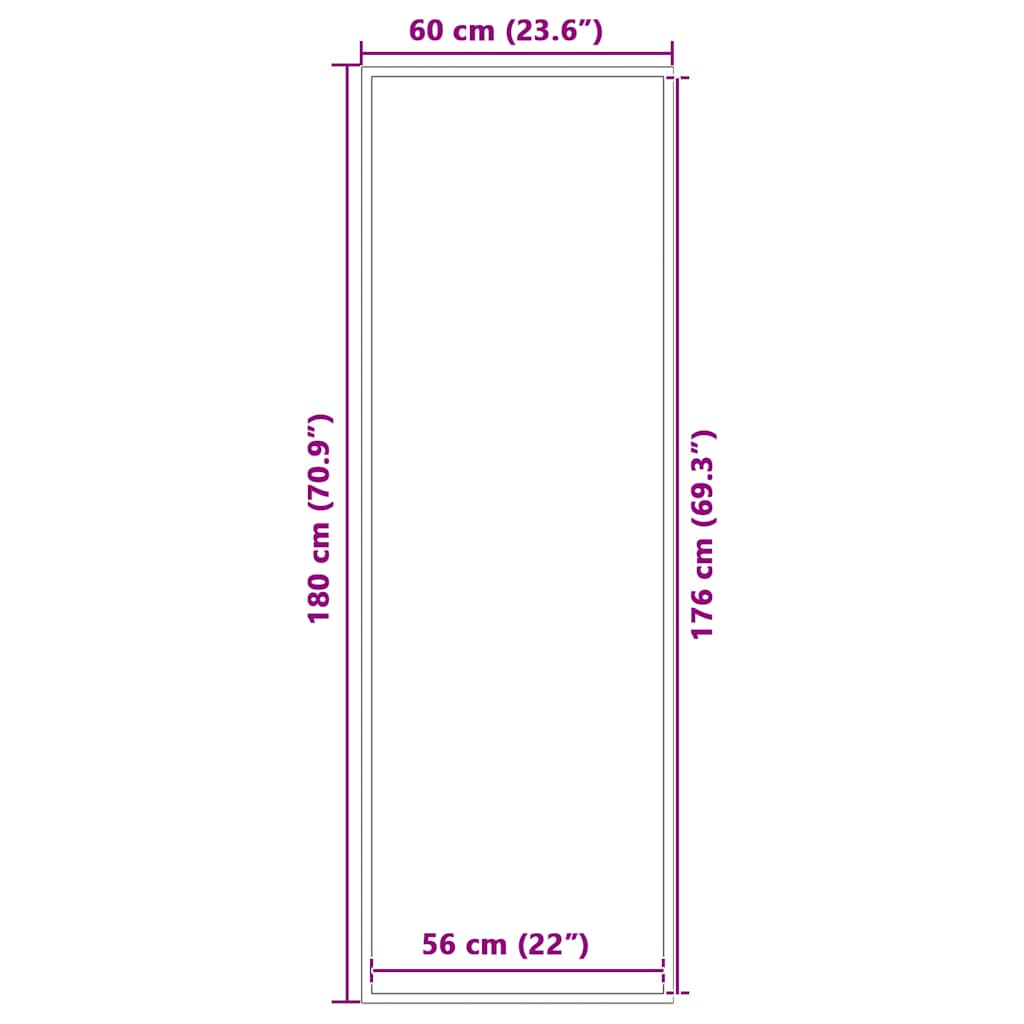 Deurmat 60x180 cm antracietkleurig