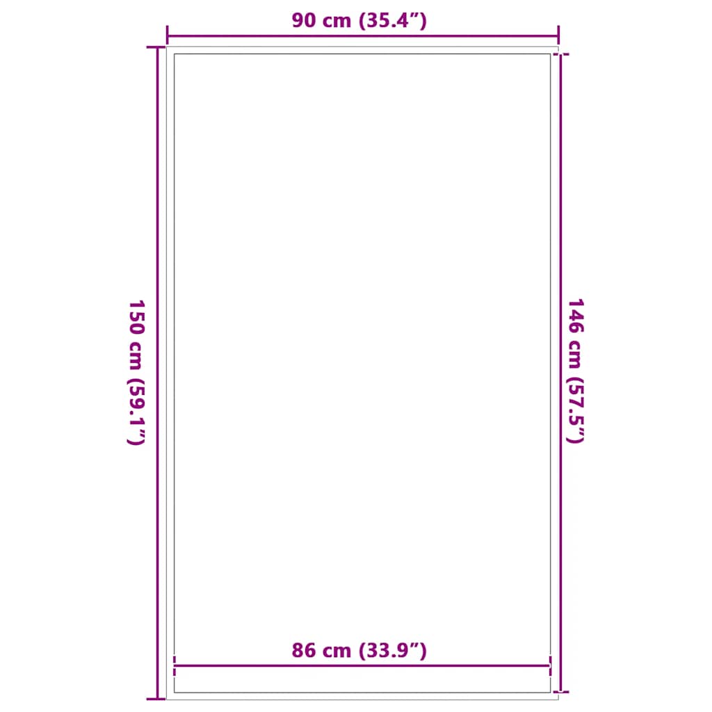 Deurmat 90x150 cm blauw