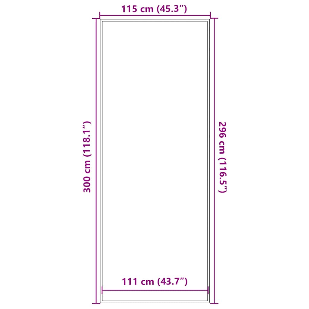 Deurmat 115x300 cm blauw