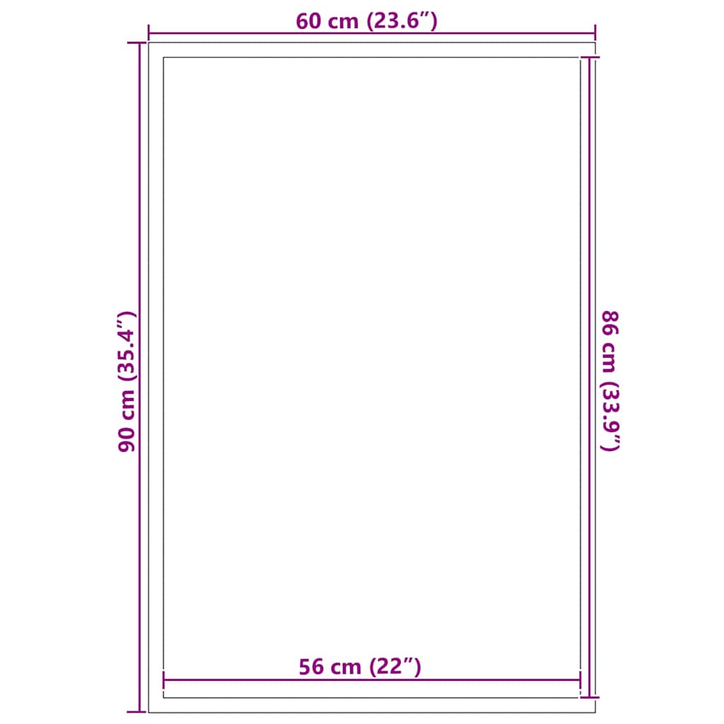 Deurmat Zwart 60 x 90 cm Polypropyleen