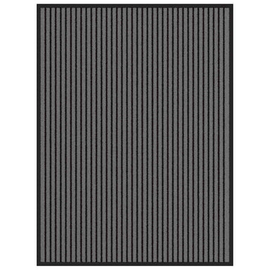 Deurmat 90x120 cm gestreept zwart en grijs