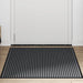 Deurmat 90x150 cm gestreept 90x150 cm zwart en grijs