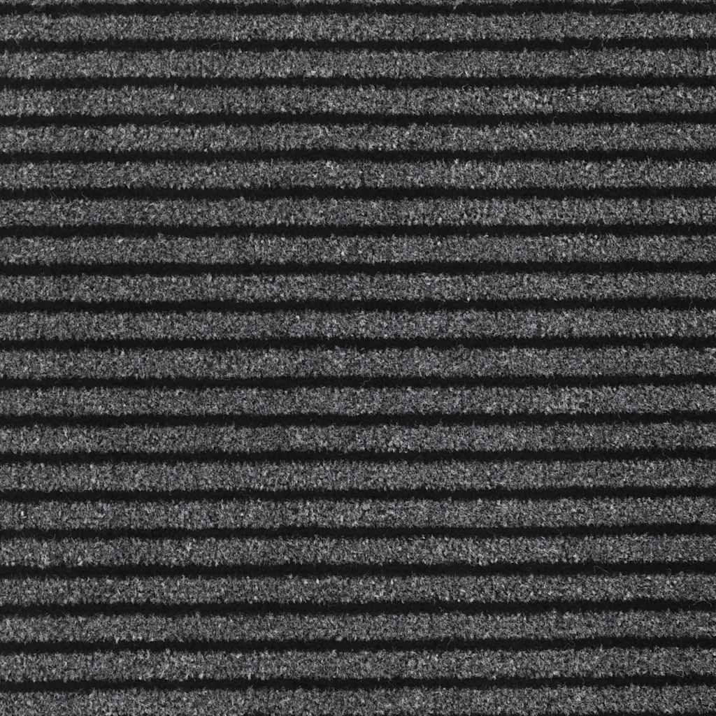 Deurmat 90x150 cm gestreept 90x150 cm zwart en grijs