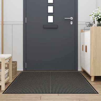 Deurmat 115x200 cm streep zwart en grijs