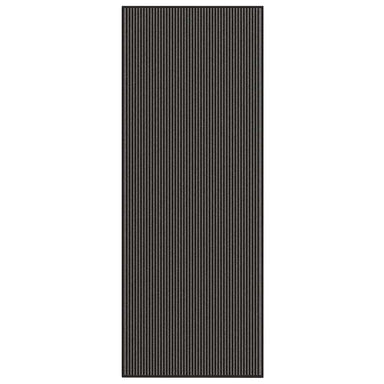 Deurmat 115x300 cm gestreept zwart en grijs