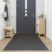 Deurmat 115x300 cm gestreept zwart en grijs