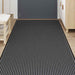 Deurmat 115x300 cm gestreept zwart en grijs