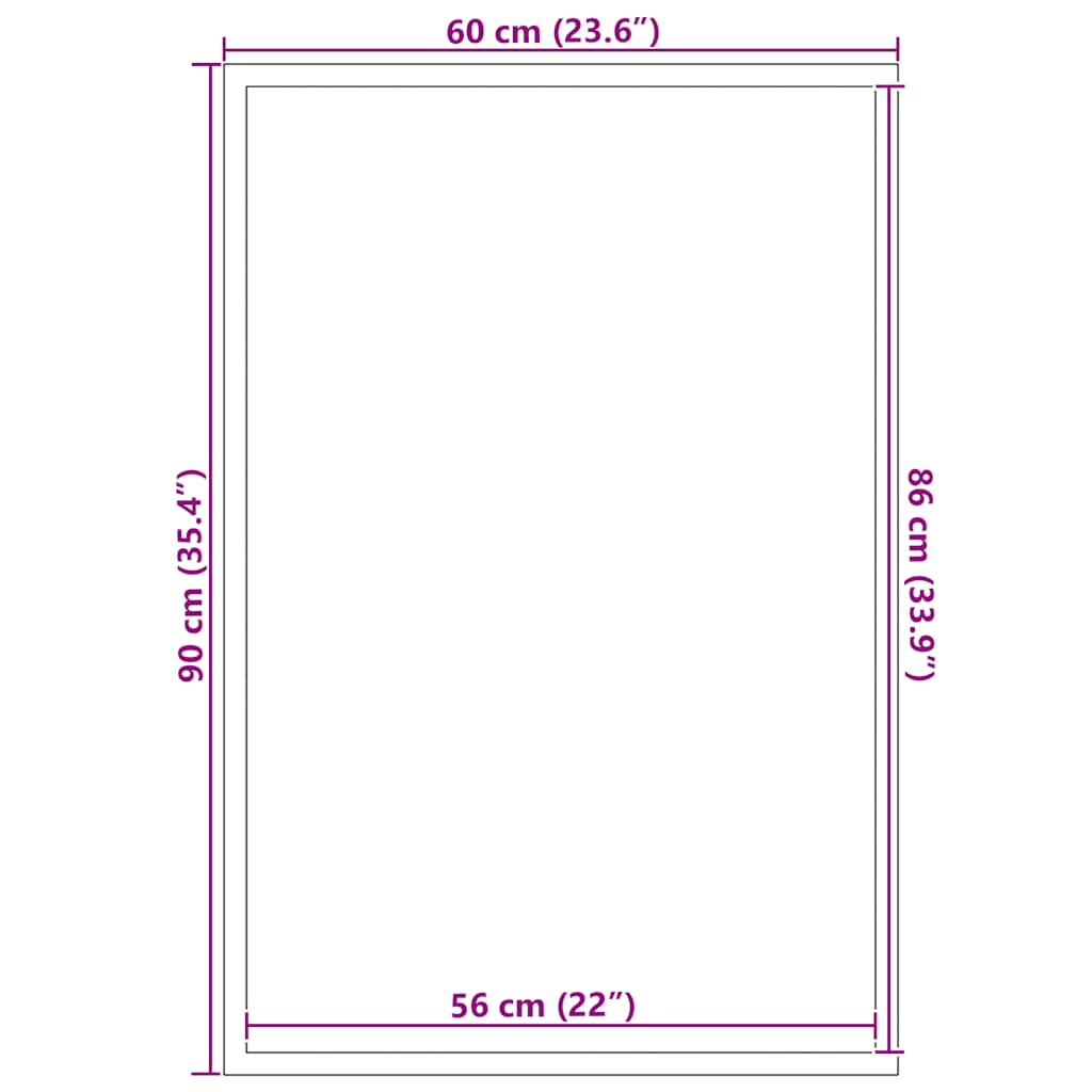 Deurmat 60x90 cm zwart