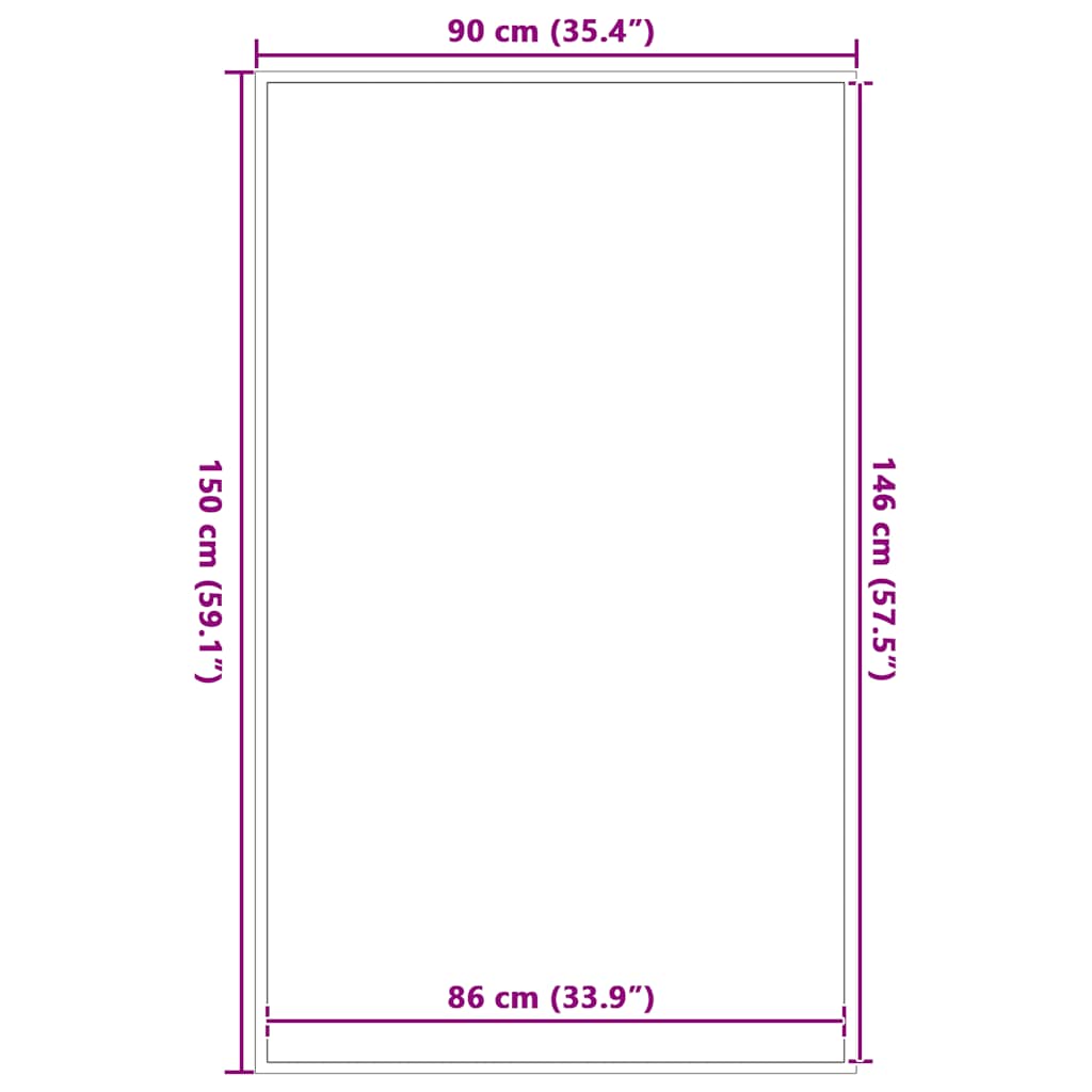 Deurmat 90x150 cm zwart