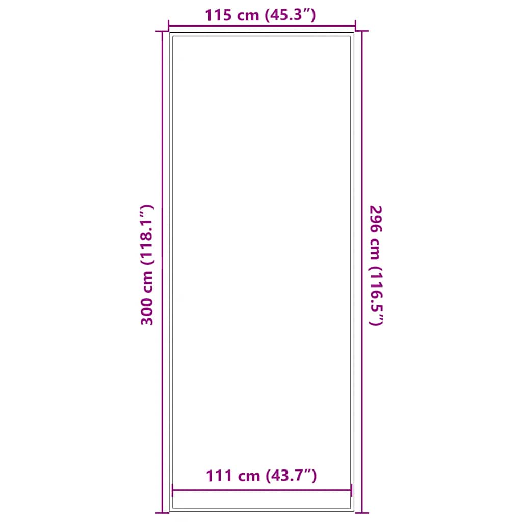 Deurmat 115x300 cm zwart