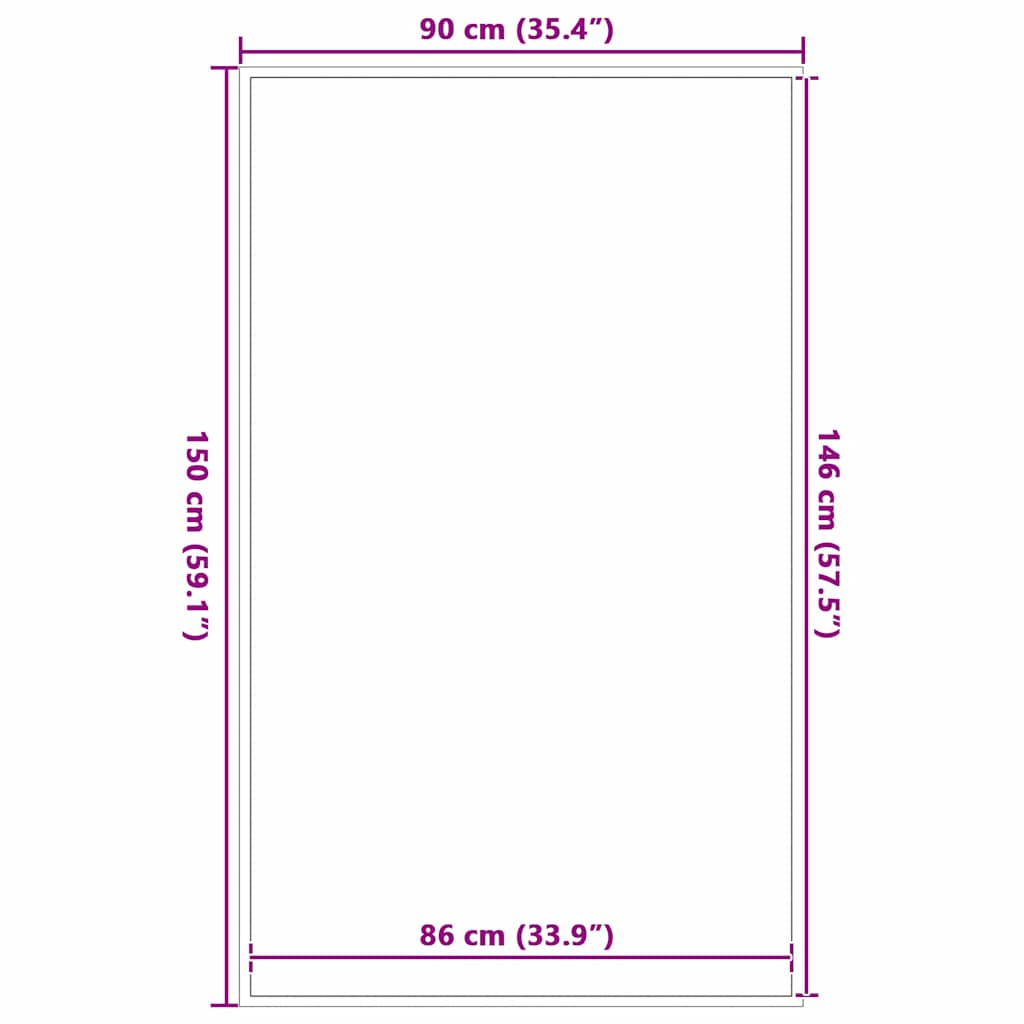 Deurmat 90x150 cm antracietkleurig