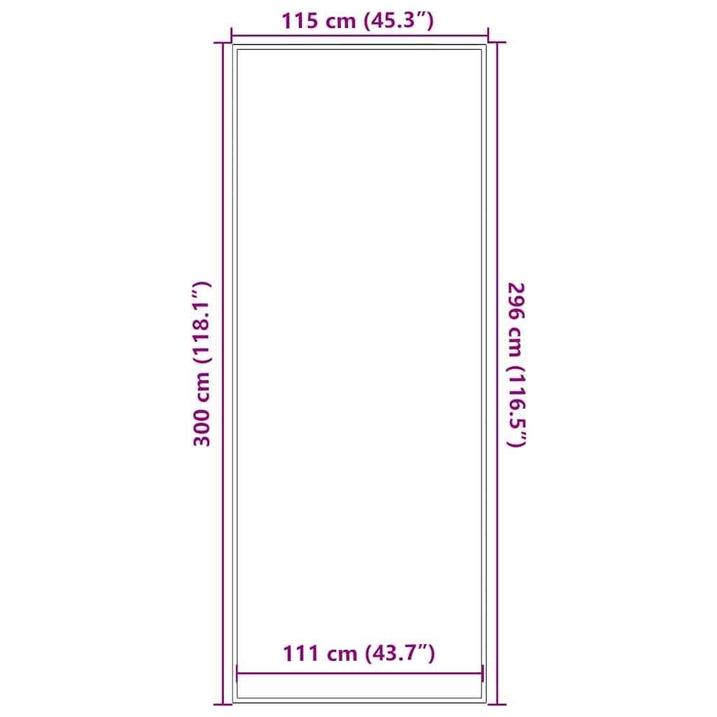 Deurmat 115x300 cm antracietkleurig