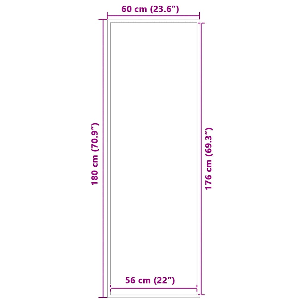 Deurmat 60x180 cm grijs