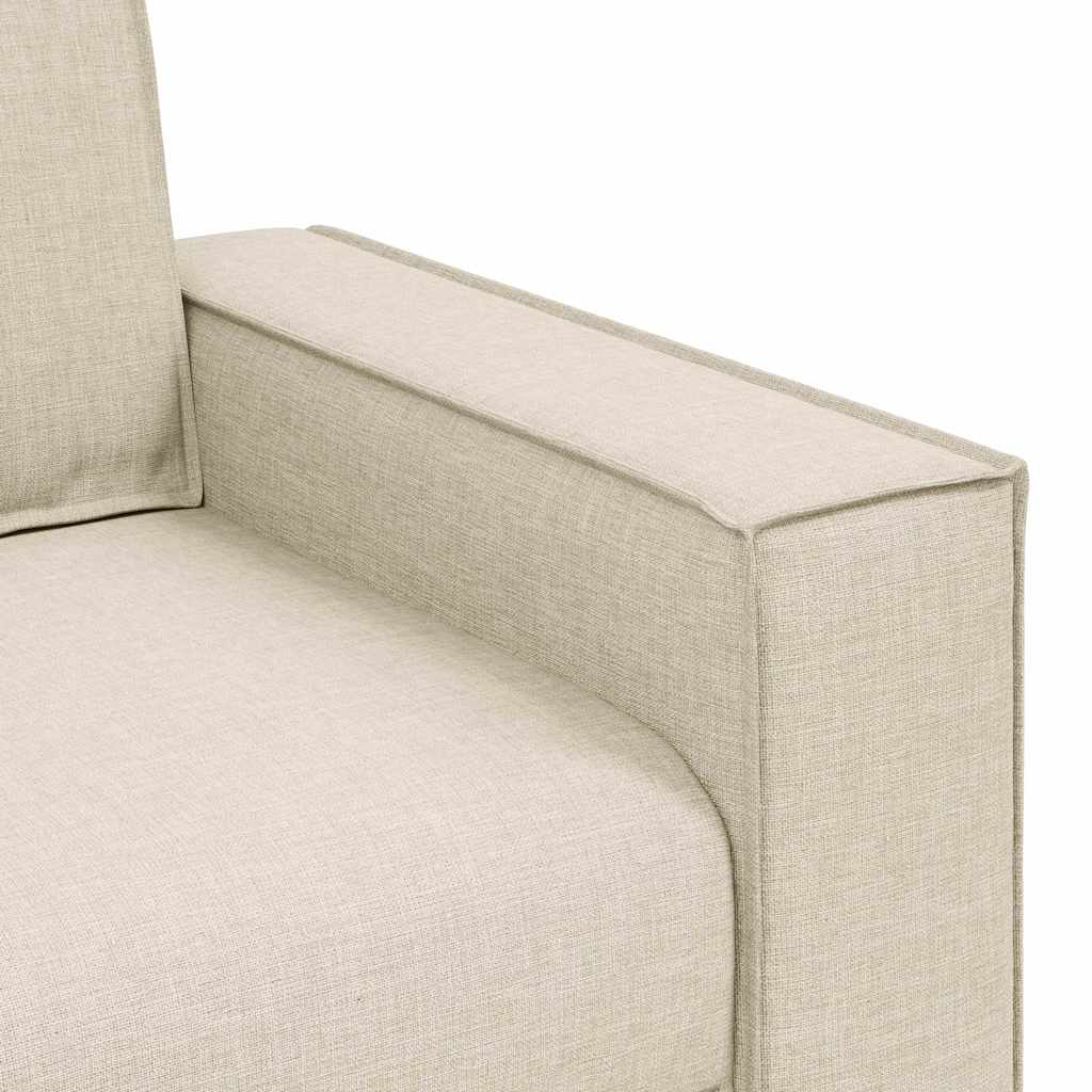 Bankstel 3 st Beige Linnen-mix stof