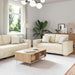 Bankstel 3 st Beige Linnen-mix stof