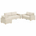 Bankstel 3 st Beige Linnen-mix stof