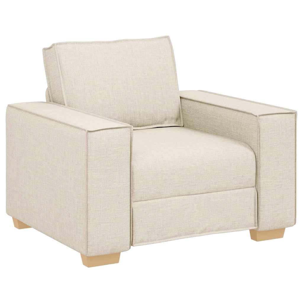 Bankstel 3 st Beige Linnen-mix stof