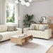 Bank 3 st Beige Linnen-mix stof