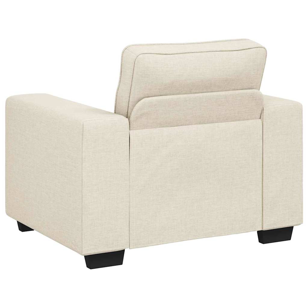 Bank 3 st Beige Linnen-mix stof