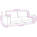 Bank 3 st Beige Linnen-mix stof