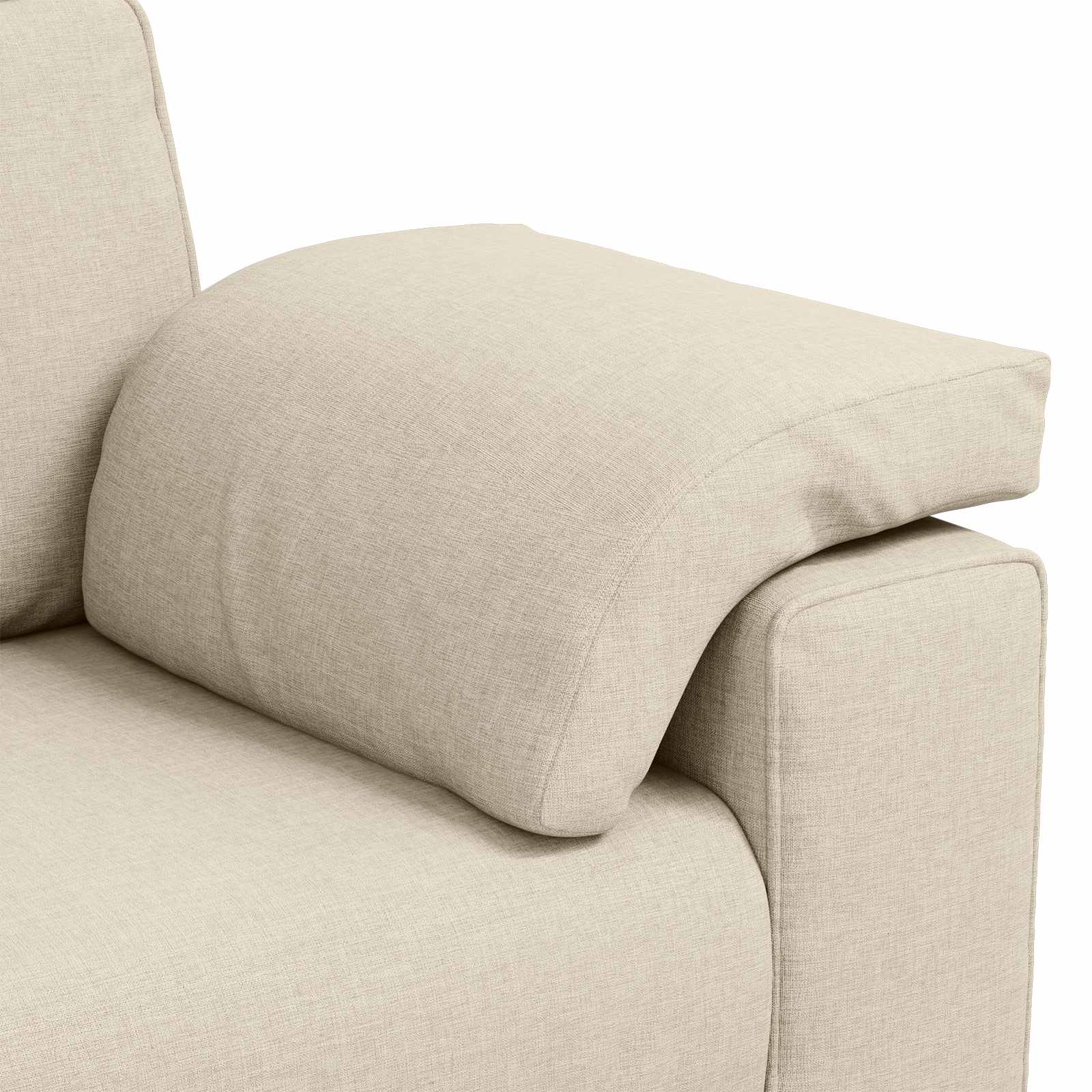 Bank 3 st Beige Linnen-mix stof